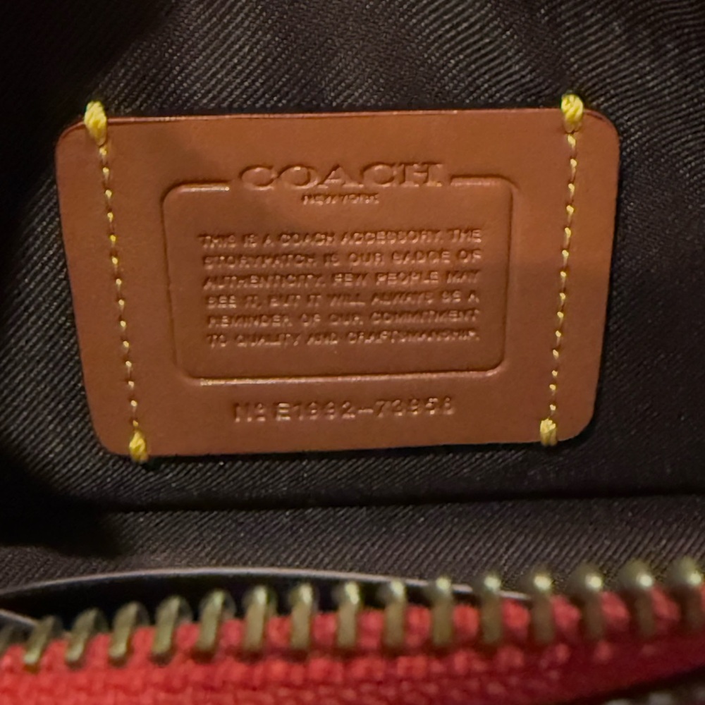 Coach Signature Canvas Dreamer Wristlet with Red Leather Trim. EUC - Picture 9 of 10